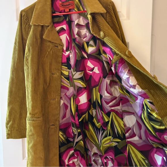 Missoni For Target Ochre Yellow Corduroy Trench Coat Jacket Size M - Picture 7 of 12